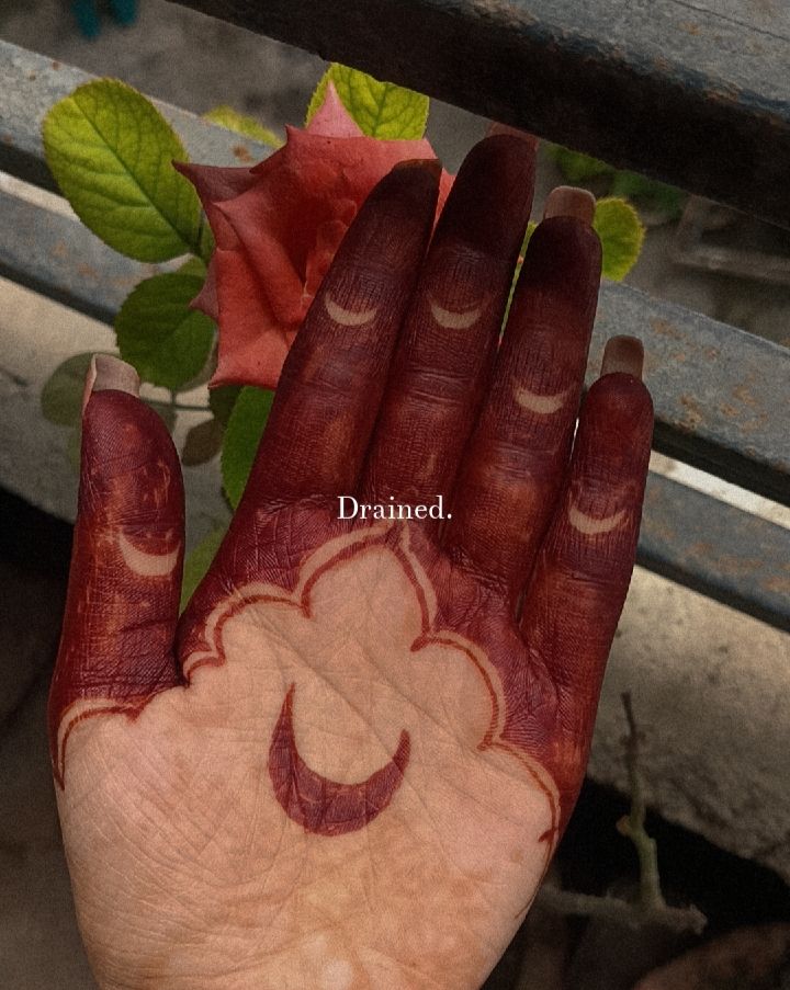 moon mehndi design front hand