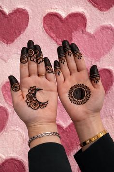 moon mehndi design front hand