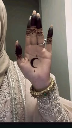 moon mehndi design front hand