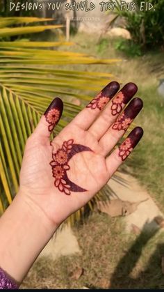 moon mehndi design front hand