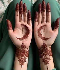 moon mehndi design front hand