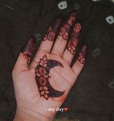 moon mehndi design front hand
