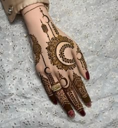moon mehndi design front hand