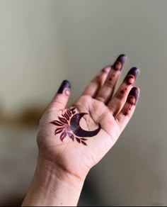 moon mehndi design front hand