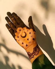 moon mehndi design front hand