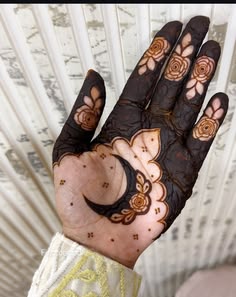 moon mehndi design front hand