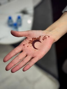 moon mehndi design front hand