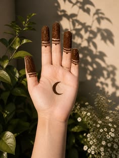 moon mehndi design front hand
