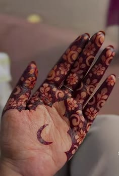 moon mehndi design front hand