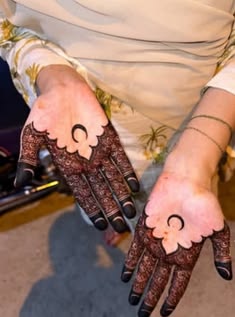 moon mehndi design front hand