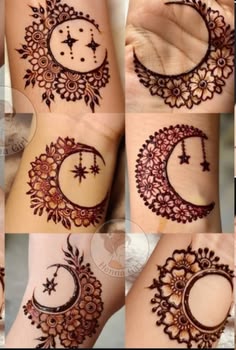 moon mehndi design front hand