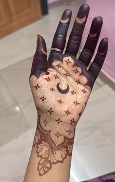 moon mehndi design front hand