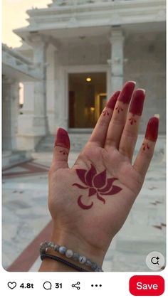 moon mehndi design front hand