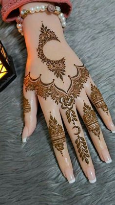 moon mehndi design front hand