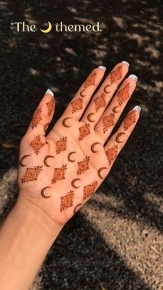 moon mehndi design front hand