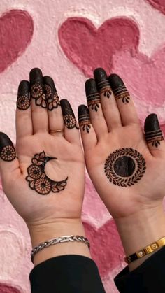 moon mehndi design front hand