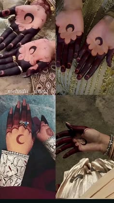 moon mehndi design front hand