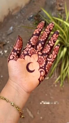 moon mehndi design front hand