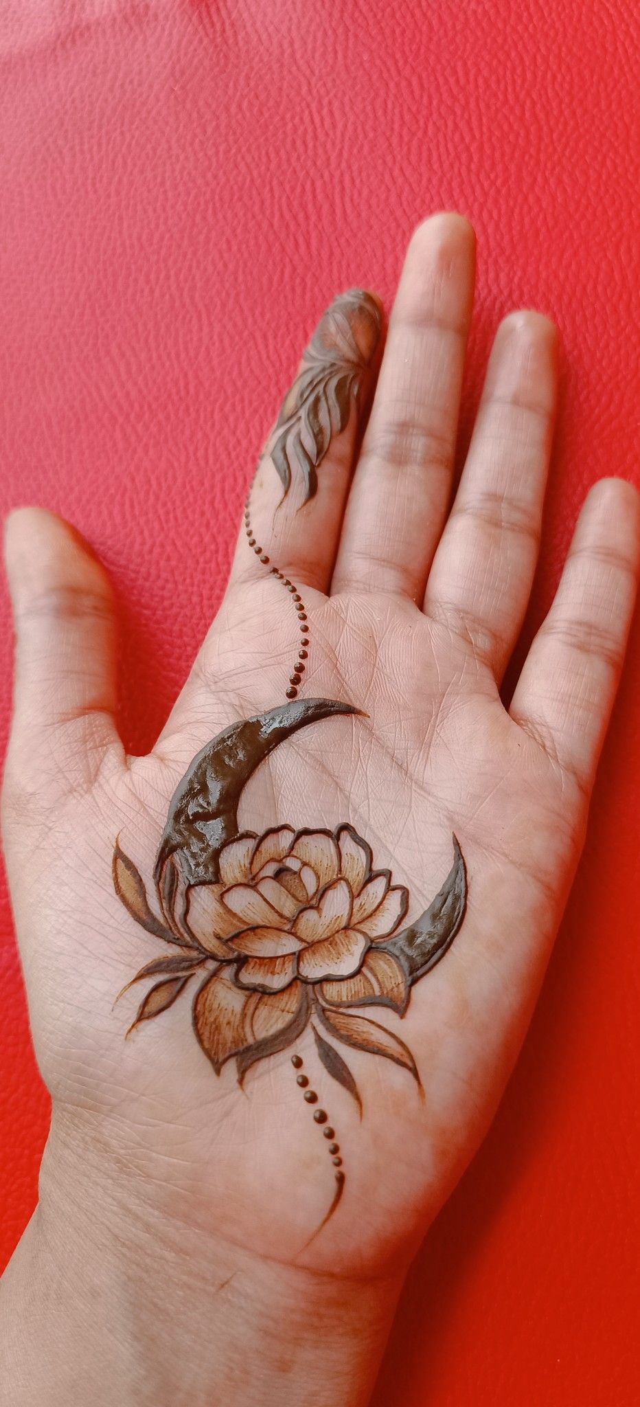 moon mehndi design front hand