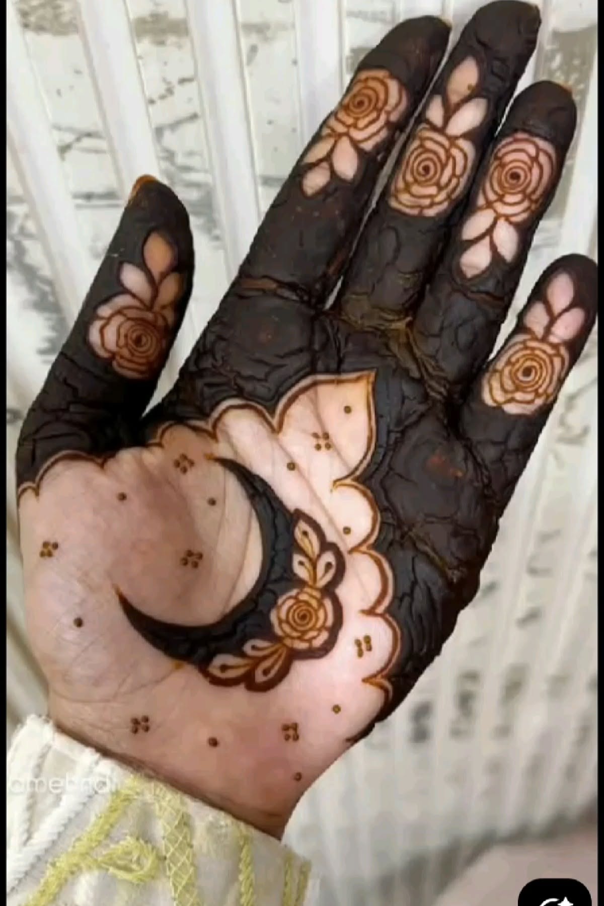 moon mehndi design front hand