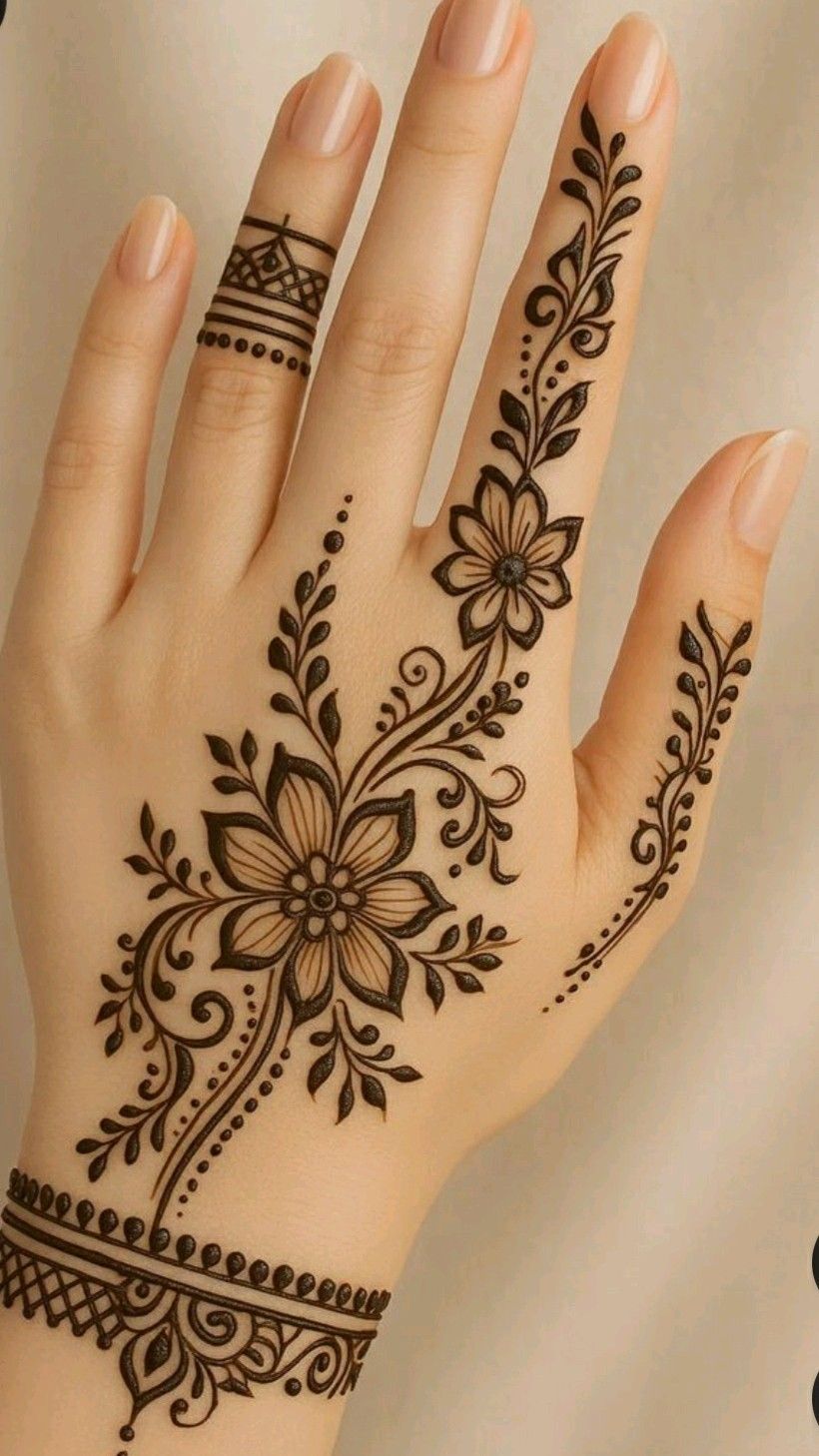 stylish stylish back hand mehndi design